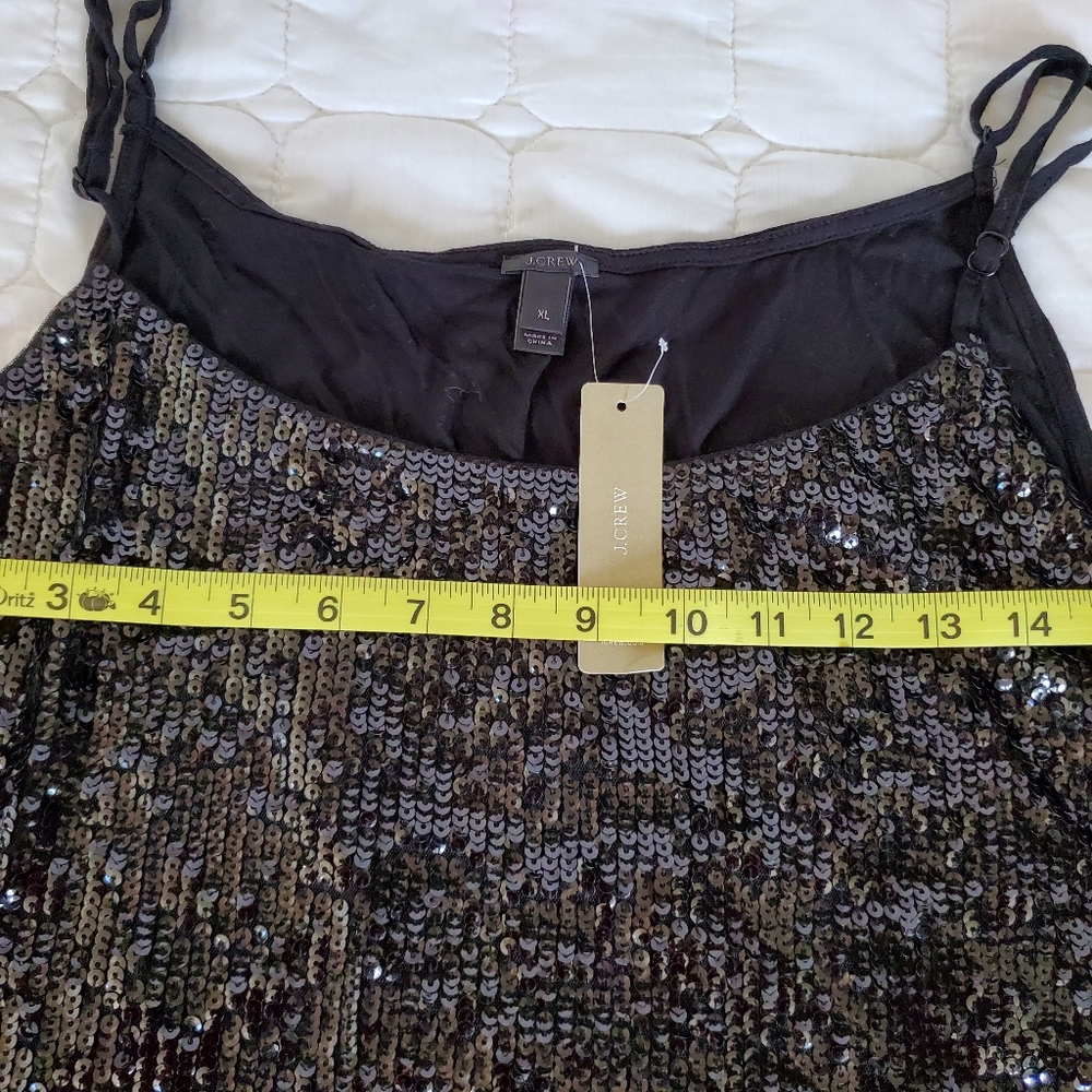 J. Crew Black Sequin Cami Top - Picture 7 of 11